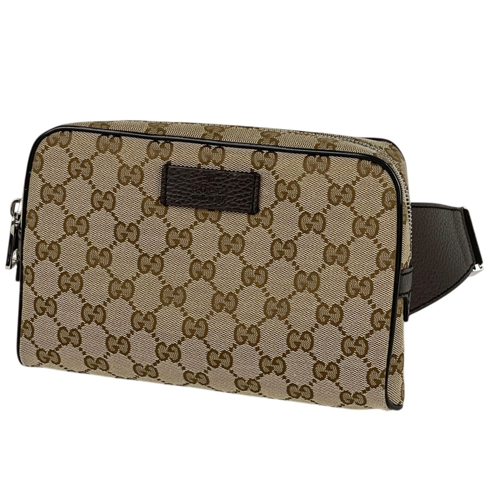 GUCCI Brown Canvas Hobo Bag